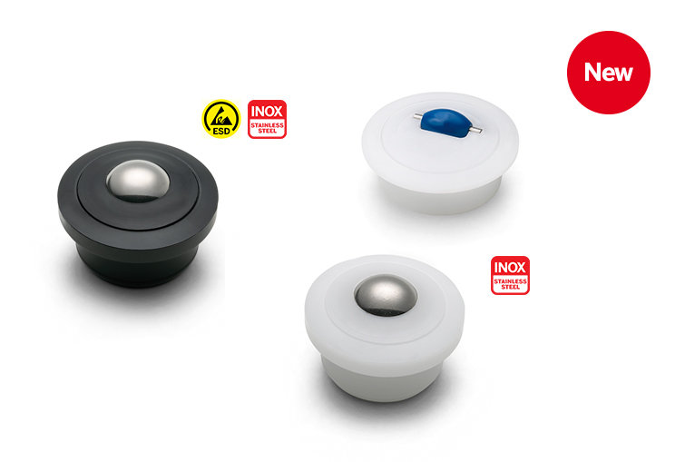 NUEVOS ELEMENTOS DE DESLIZAMIENTO CON BOLA Y RODILLO EN TECNOPOLÍMERO